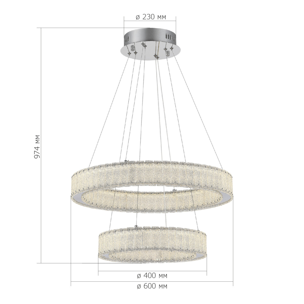 SL6008.103.02 Люстра подвесная ST-Luce Хром/Хром LED 2*50W 3000K LATOZZO — изображение 4
