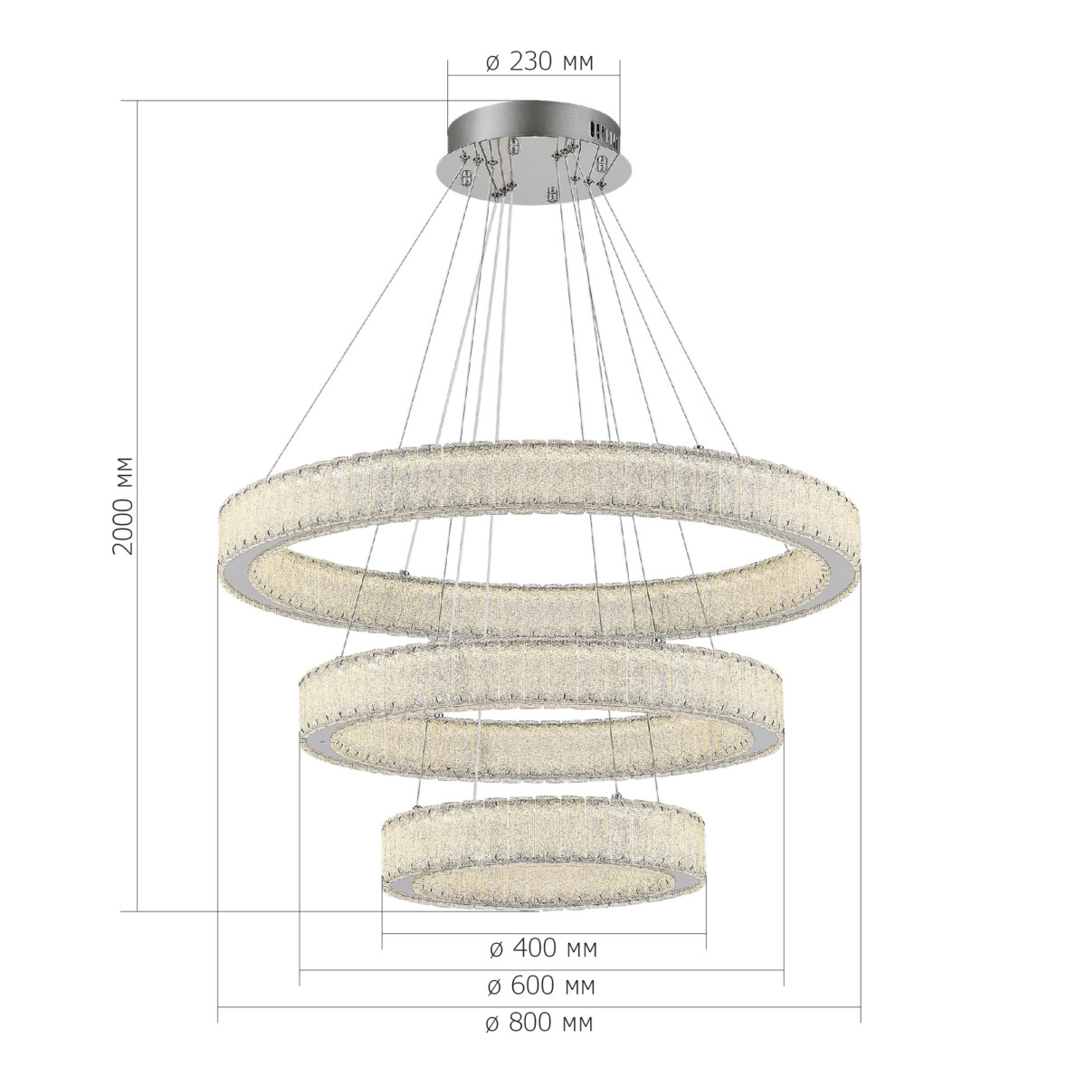 SL6008.103.03 Люстра подвесная ST-Luce Хром/Хром LED 3*95W 3000K LATOZZO — изображение 4