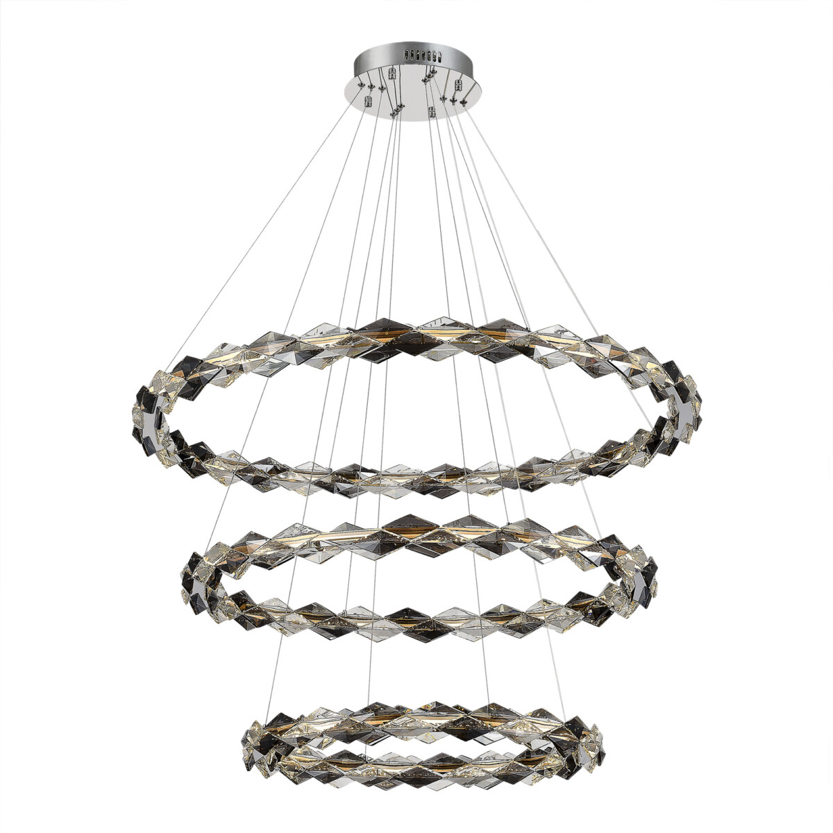 SL6009.103.03 Люстра подвесная ST-Luce Хром/Прозрачно-Дымчатый LED 1*75W 3000K DIAMANTA — изображение 1