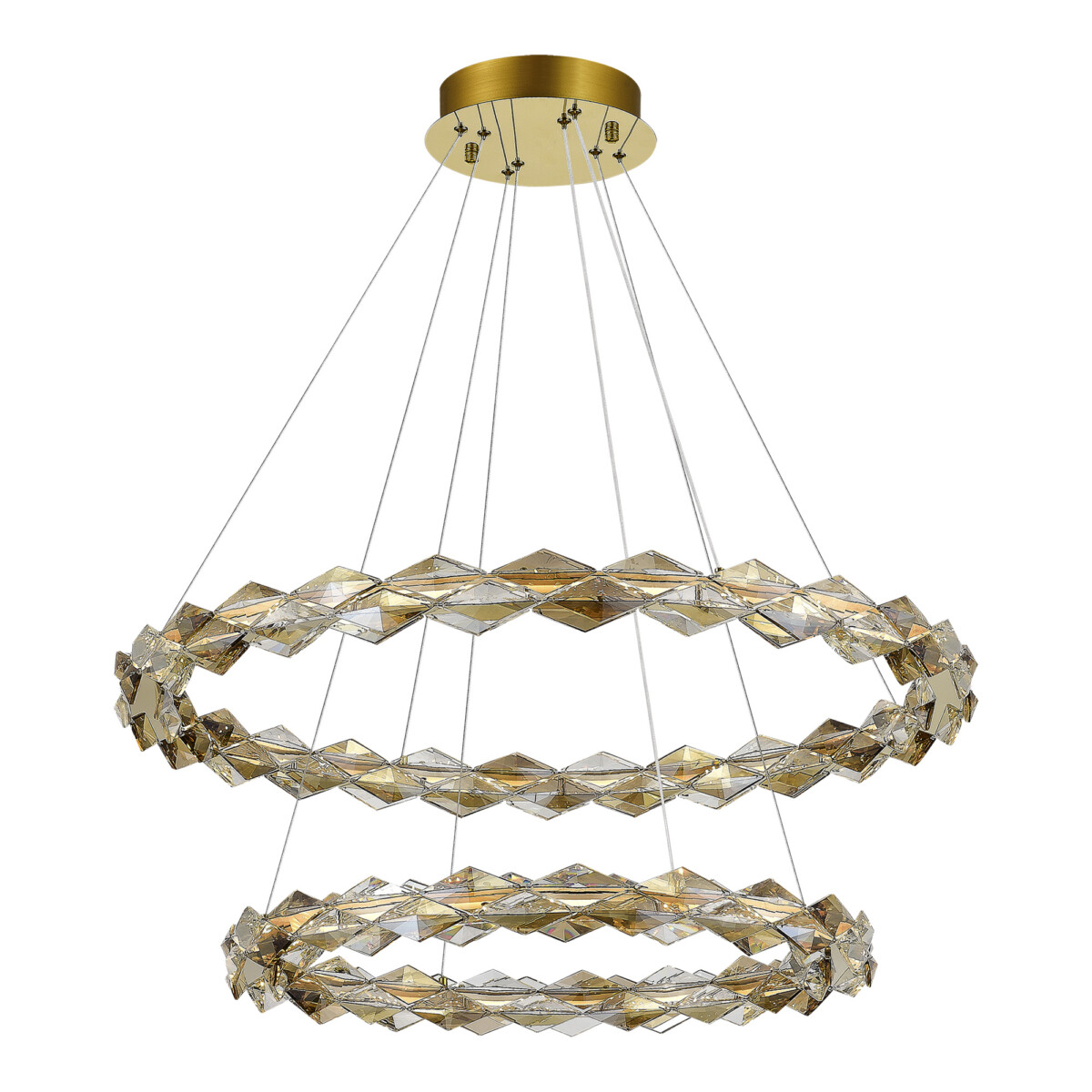 SL6009.203.02 Люстра подвесная ST-Luce Золотистый/Прозрачный,Янтарный LED 1*45W 3000K DIAMANTA — изображение 1