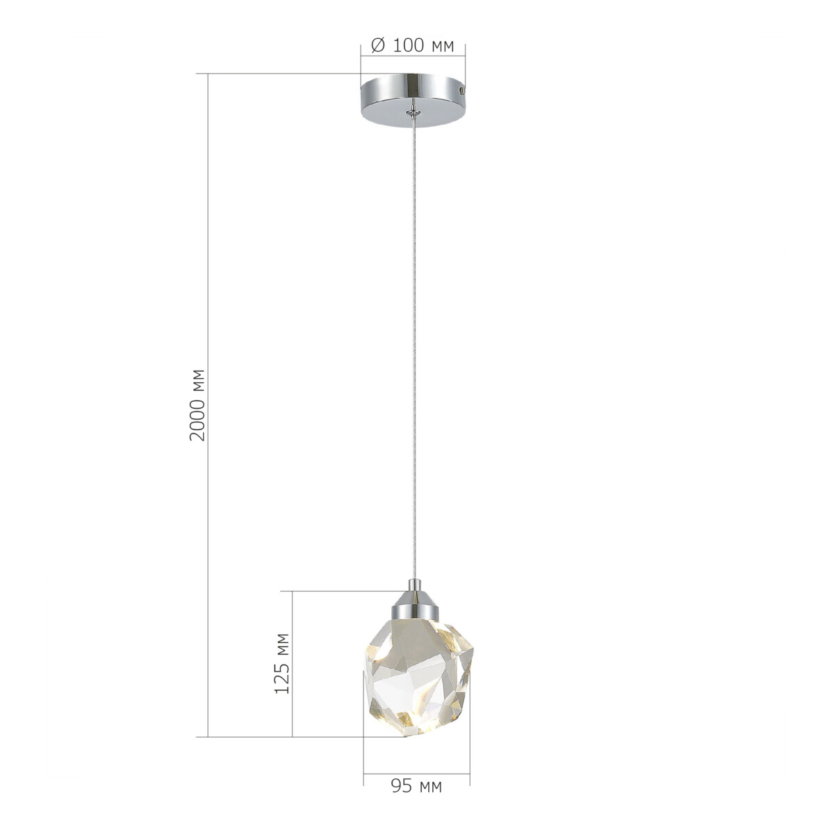 SL6114.103.01 Подвес ST-Luce Хром/Прозрачный LED 1*3W 3000K CASCATO — изображение 3