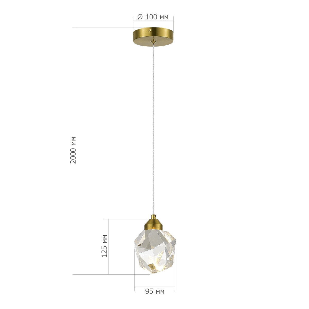 SL6114.203.01 Подвес ST-Luce Золотистый/Прозрачный LED 1*3W 3000K CASCATO — изображение 3