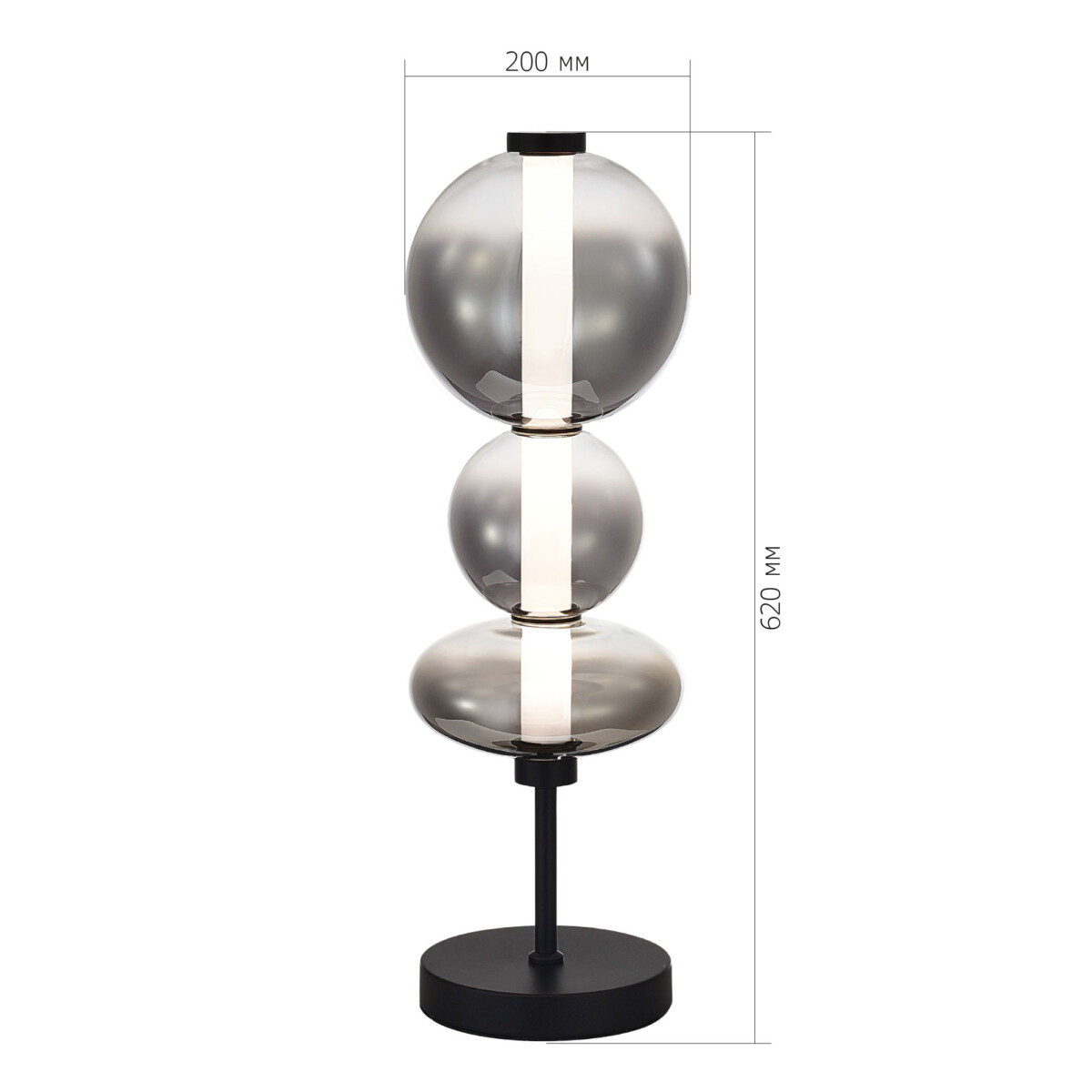 SL6119.404.18 Прикроватная лампа ST-Luce Черный/Дымчато-Серый LED 1*18W 3000K PERLINA — изображение 6