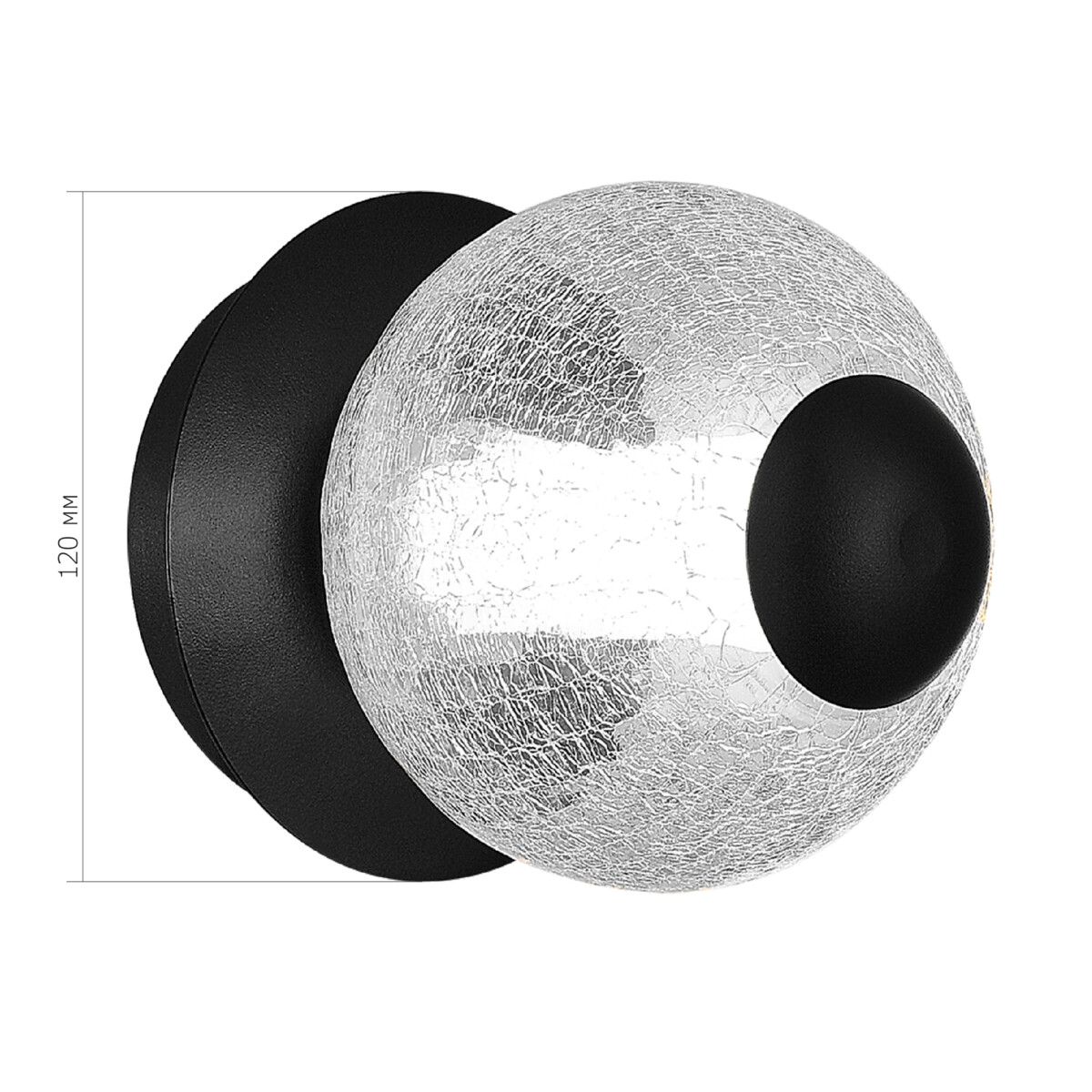 SL6120.401.01 Светильник настенный ST-Luce Черный/Прозрачное кракелированное стекло LED 1*8,5W 3000K PEEK — изображение 3