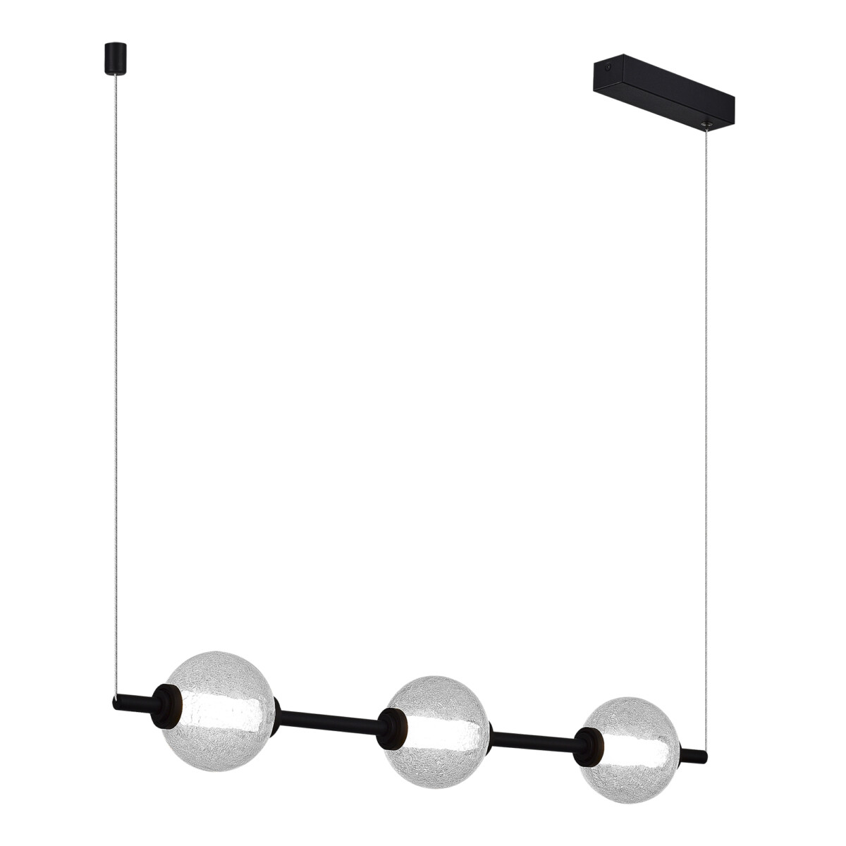 SL6120.403.03 Светильник подвесной ST-Luce Черный/Прозрачное кракелированное стекло LED 3*8,5W 3000K PEEK — изображение 3