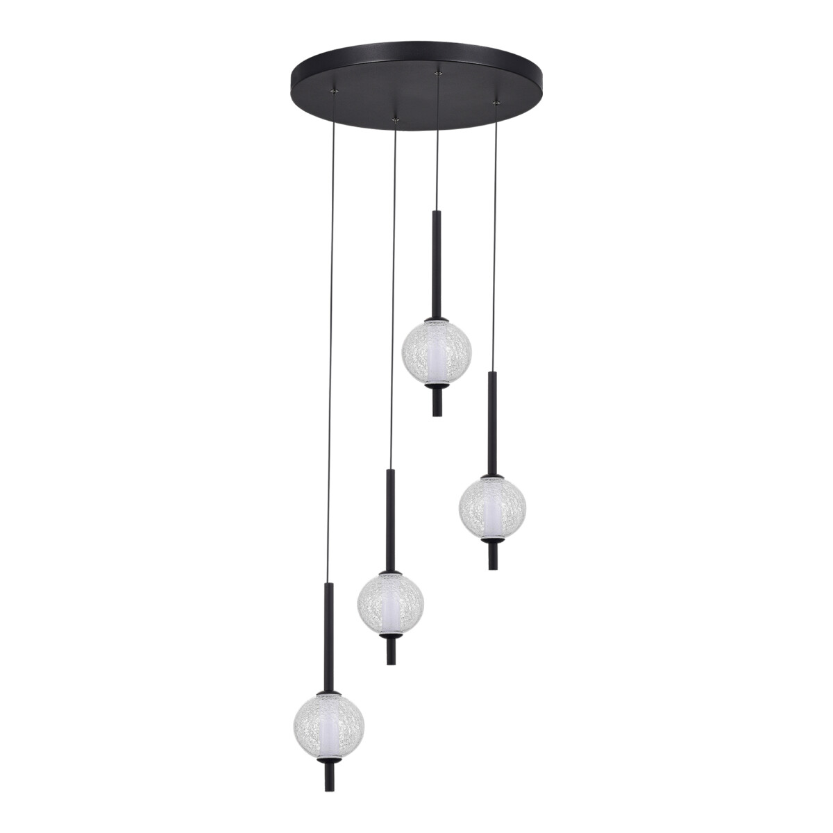 SL6120.403.04 Светильник подвесной ST-Luce Черный/Прозрачное кракелированное стекло LED 4*8,5W 3000K PEEK — изображение 2