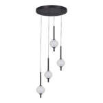 SL6120.403.04 Светильник подвесной ST-Luce Черный/Прозрачное кракелированное стекло LED 4*8,5W 3000K PEEK — изображение 2