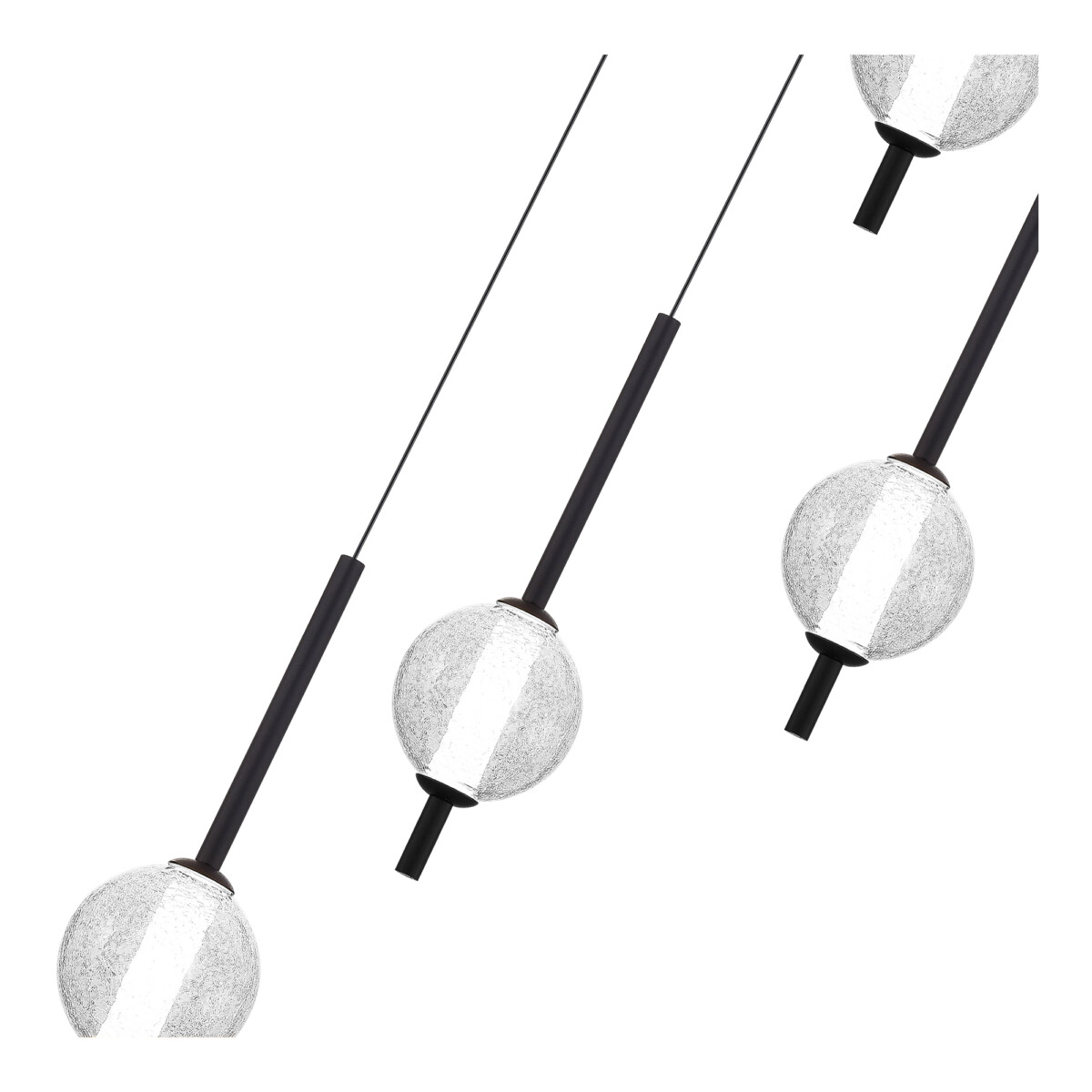 SL6120.403.04 Светильник подвесной ST-Luce Черный/Прозрачное кракелированное стекло LED 4*8,5W 3000K PEEK — изображение 3