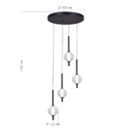 SL6120.403.04 Светильник подвесной ST-Luce Черный/Прозрачное кракелированное стекло LED 4*8,5W 3000K PEEK — изображение 4