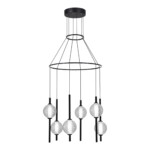 SL6120.403.06 Светильник подвесной ST-Luce Черный/Прозрачное кракелированное стекло LED 6*8,5W 3000K PEEK