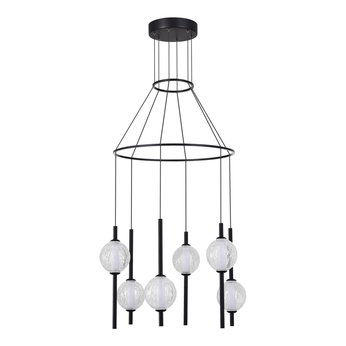 SL6120.403.06 Светильник подвесной ST-Luce Черный/Прозрачное кракелированное стекло LED 6*8,5W 3000K PEEK — изображение 2