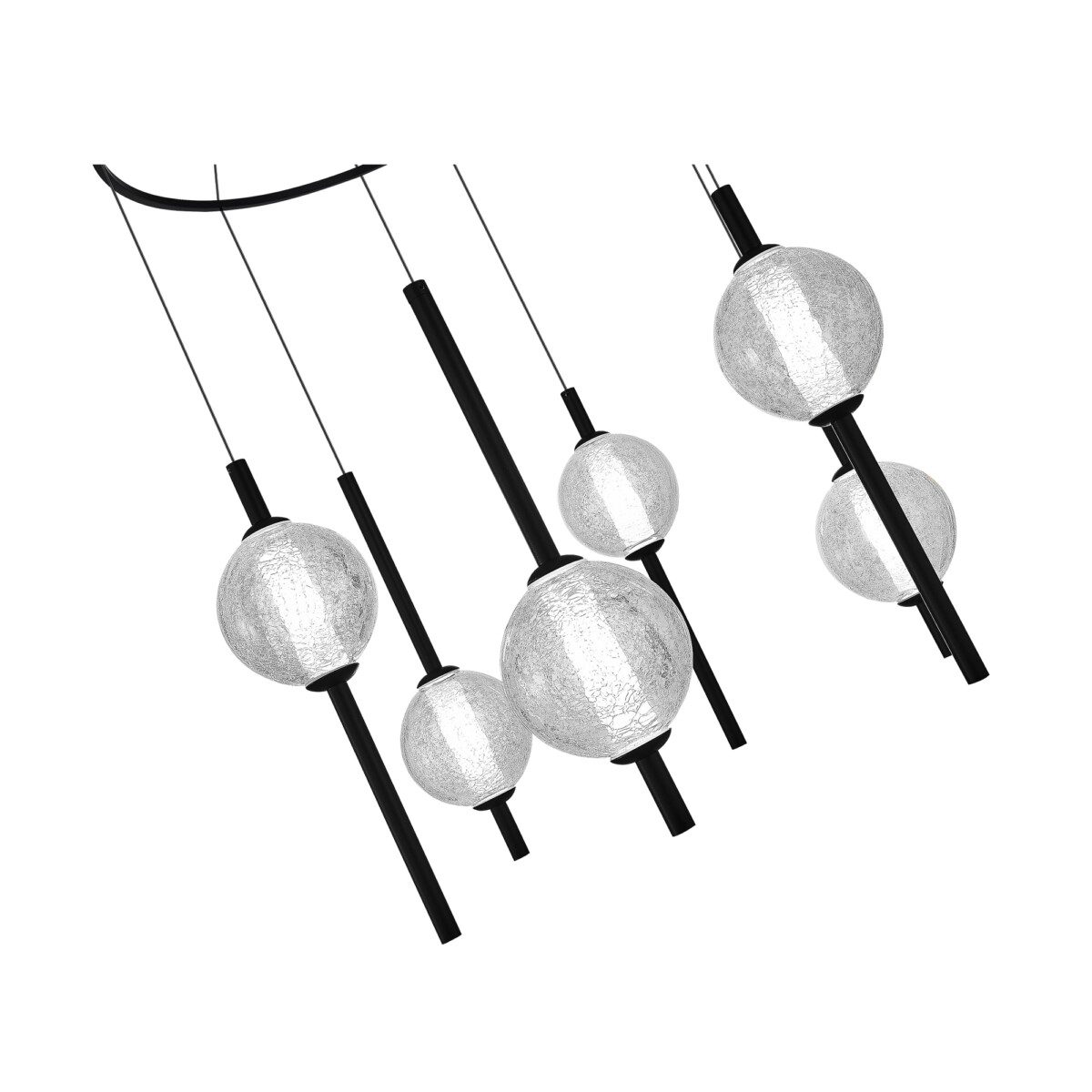 SL6120.403.06 Светильник подвесной ST-Luce Черный/Прозрачное кракелированное стекло LED 6*8,5W 3000K PEEK — изображение 3