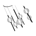 SL6120.403.06 Светильник подвесной ST-Luce Черный/Прозрачное кракелированное стекло LED 6*8,5W 3000K PEEK — изображение 3