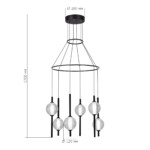 SL6120.403.06 Светильник подвесной ST-Luce Черный/Прозрачное кракелированное стекло LED 6*8,5W 3000K PEEK — изображение 4