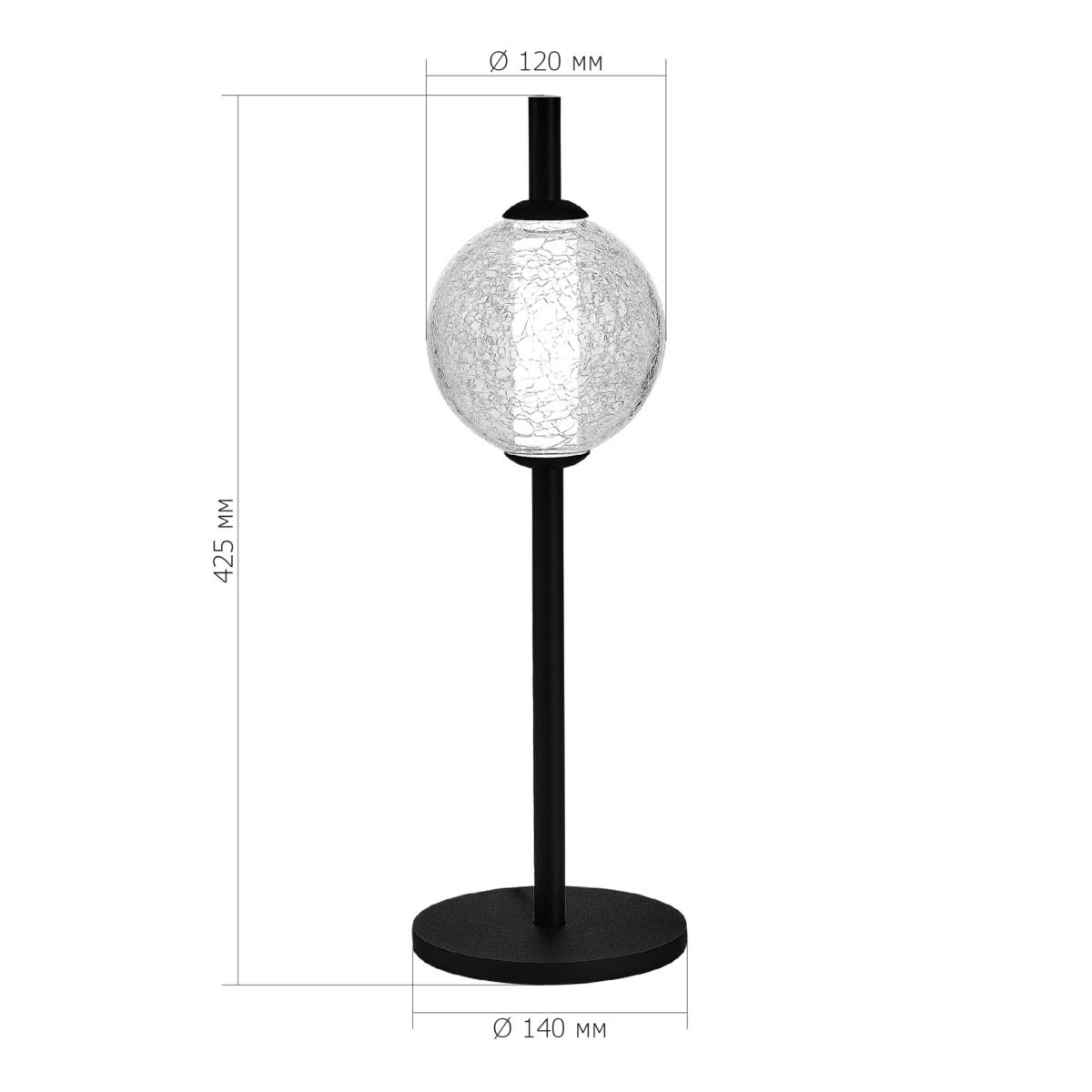 SL6120.404.01 Прикроватная лампа ST-Luce Черный/Прозрачное кракелированное стекло LED 1*8,5W 3000K PEEK — изображение 3