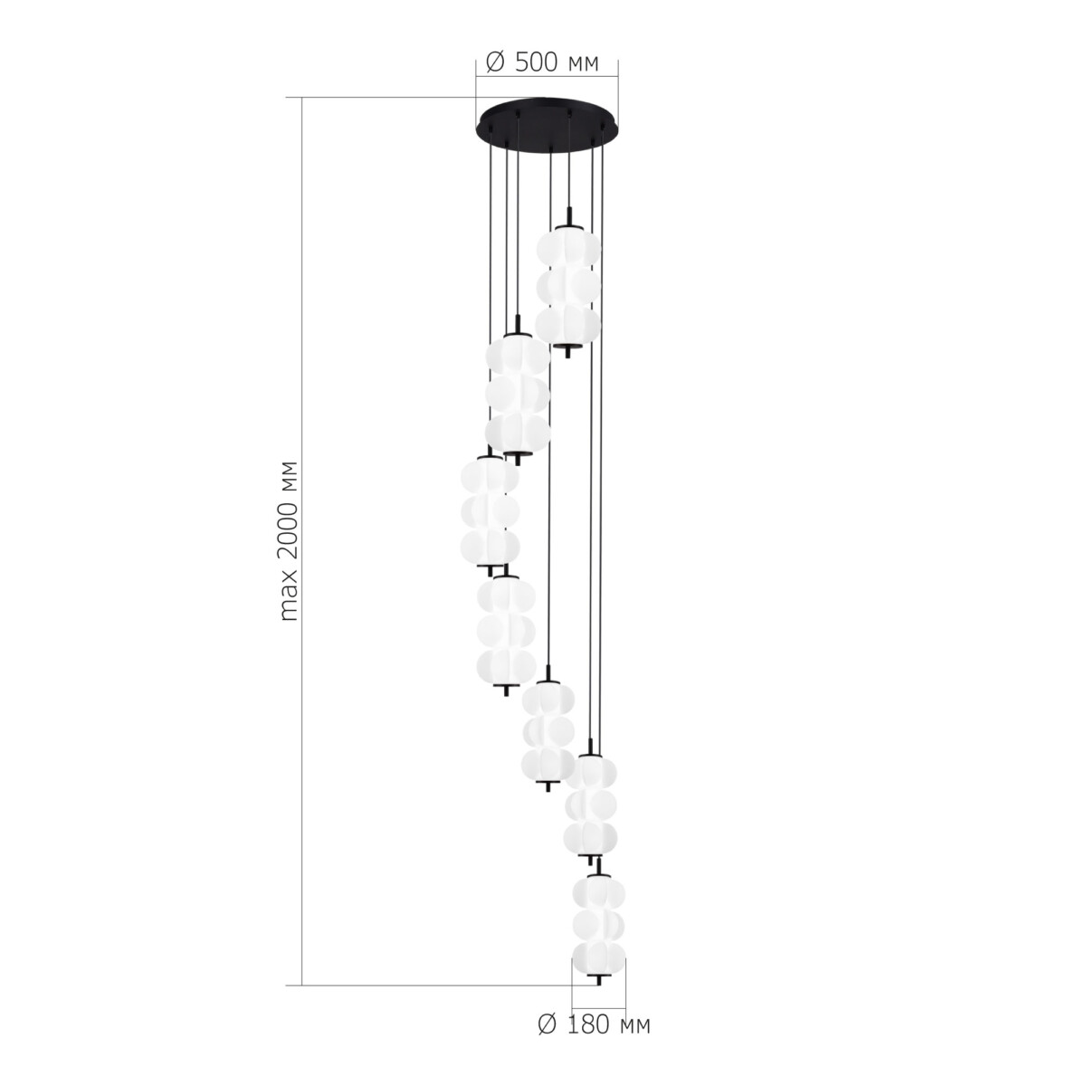 SL6121.403.07 Светильник подвесной ST-Luce Черный/Белый LED 7*8W 3000K TALISMAN — изображение 5