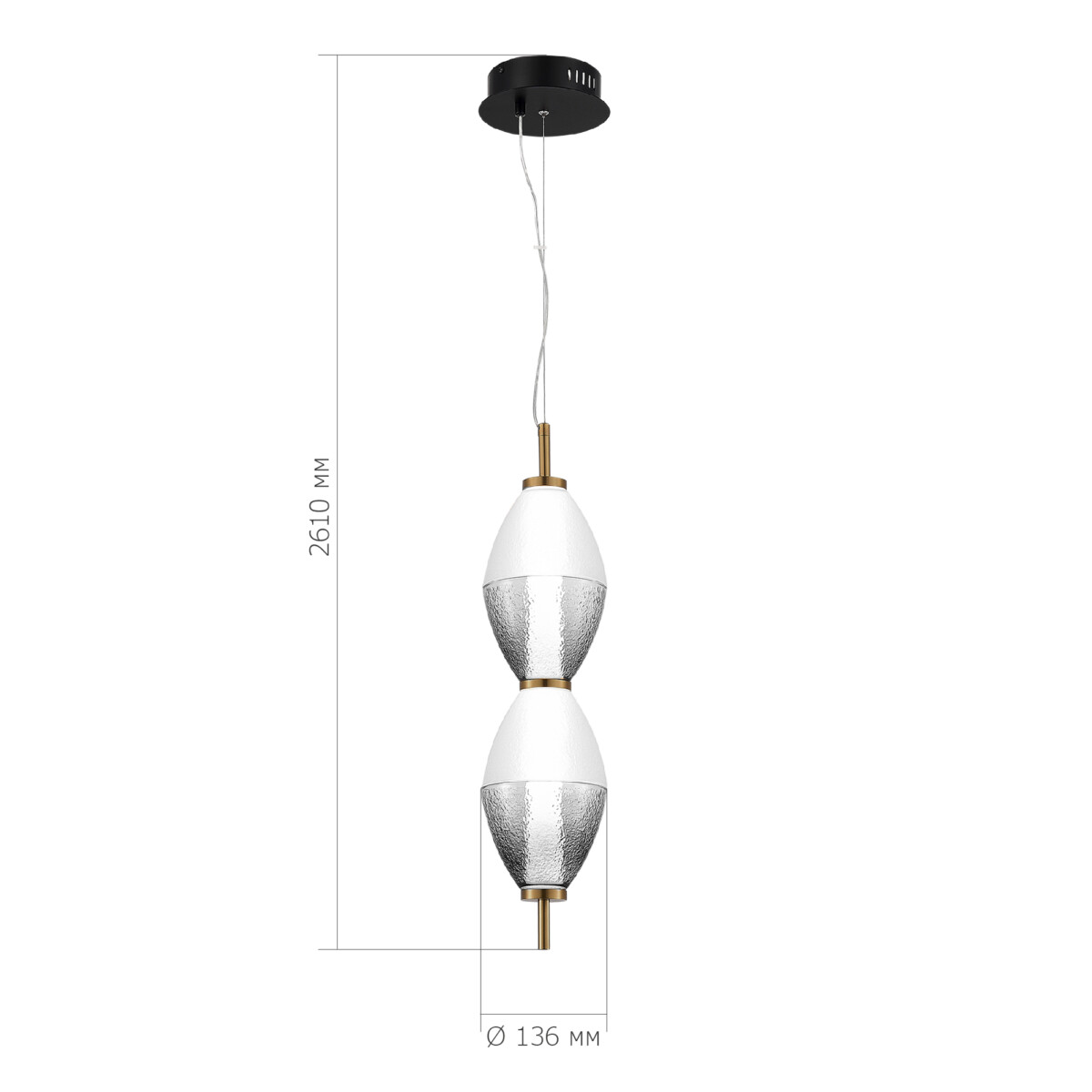 SL6130.403.15 Светильник подвесной ST-Luce Черный/Белый, Дымчатый LED 1*16W 3000K ICE — изображение 4