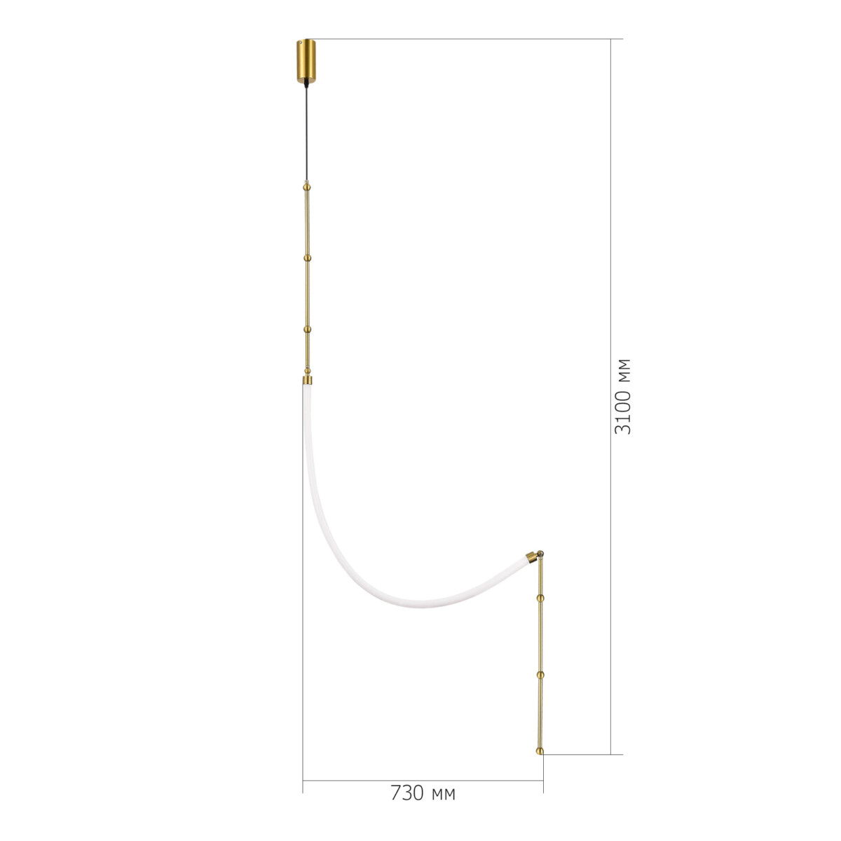 SL6132.301.20 Светильник настенно-потолочный ST-Luce Латунь/Белый LED 1*20W 3000K STRAP — изображение 3