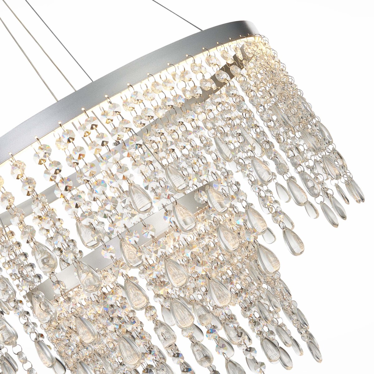 SL6201.103.55 Люстра подвесная ST-Luce Серебристый/Прозрачный LED 1*55W 3000K/4000K/6000K VEGA — изображение 3