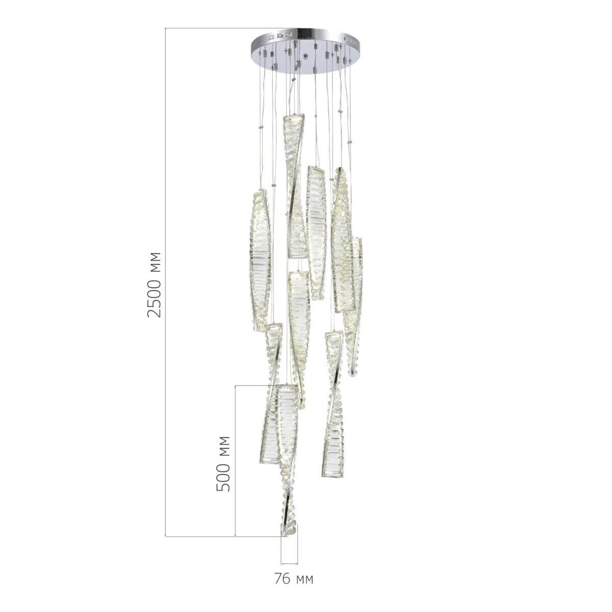 SL6205.103.09 Светильник подвесной ST-Luce Хром/Прозрачный LED 1*99W 4000K ELICA — изображение 4