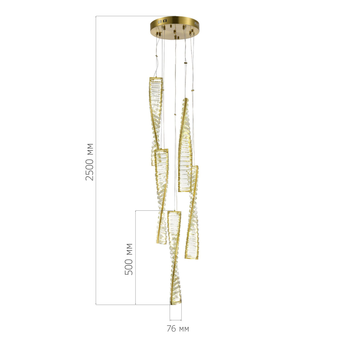 SL6205.303.05 Светильник подвесной ST-Luce Латунь/Прозрачный LED 1*55W 4000K ELICA — изображение 4
