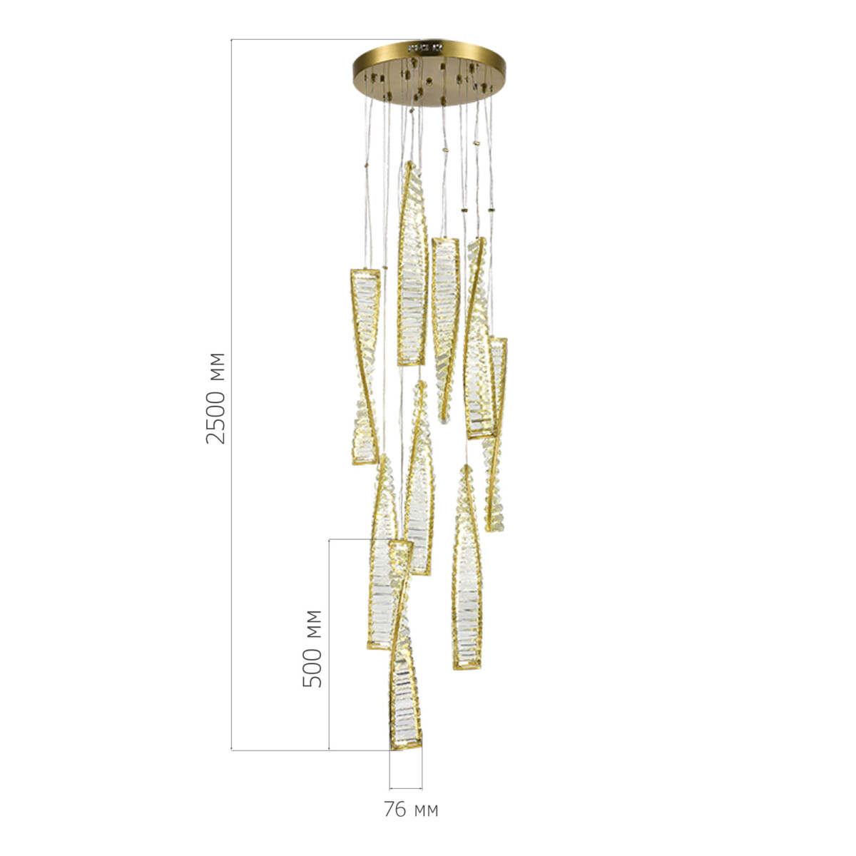 SL6205.303.09 Светильник подвесной ST-Luce Латунь/Прозрачный LED 1*99W 4000K ELICA — изображение 2