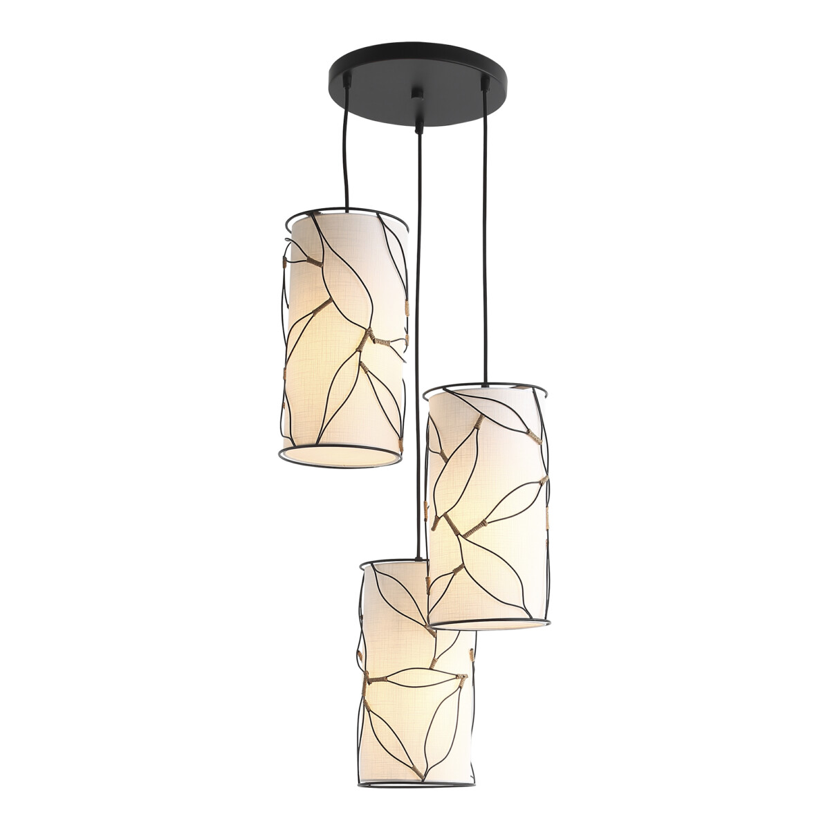 SL6228.403.03 Светильник подвесной ST-Luce Черный/Бежевый E27 3*60W ROOT — изображение 1