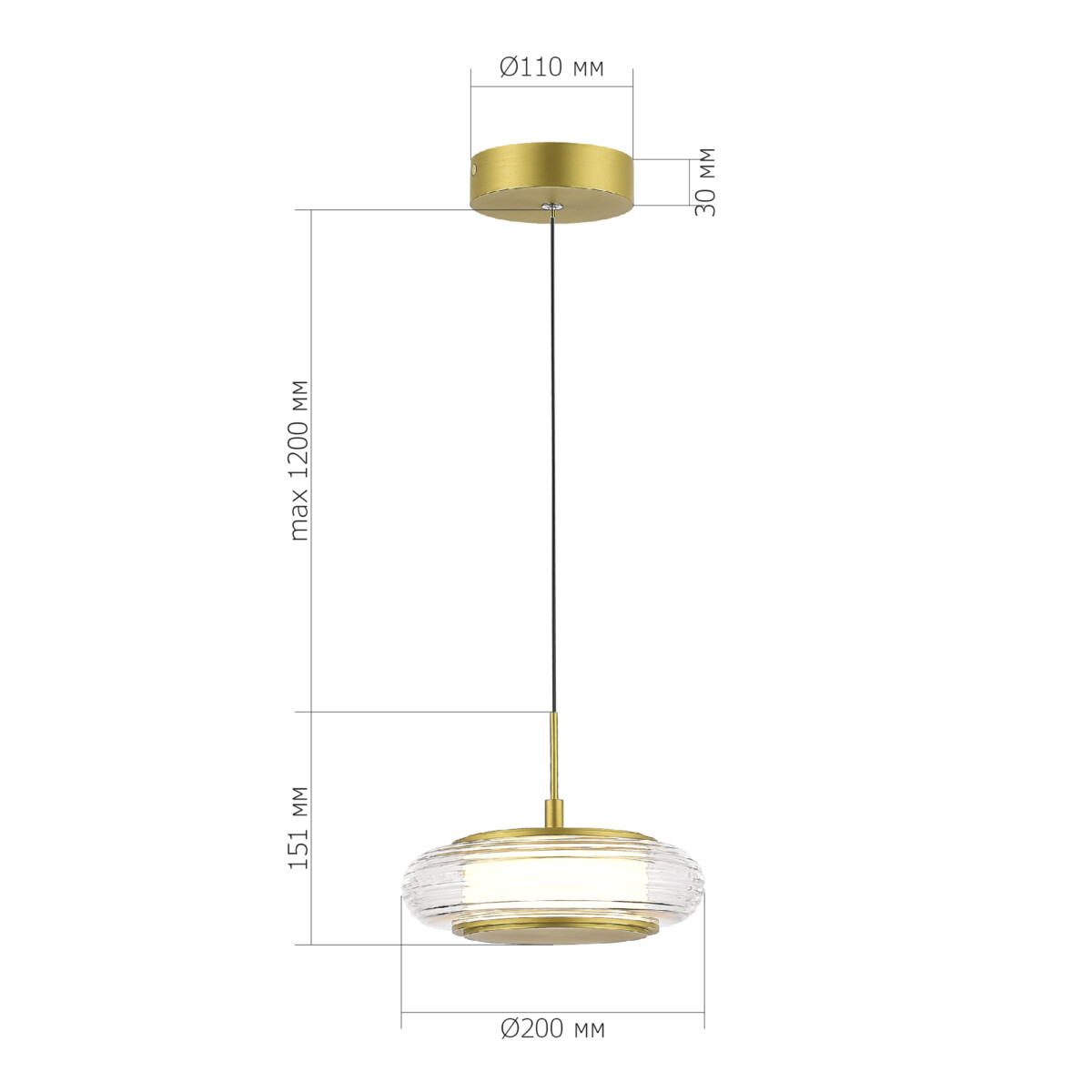 SL6239.203.01 Светильник подвесной ST-Luce золото/прозрачный LED 1*7W 3000K FRITTELA — изображение 5