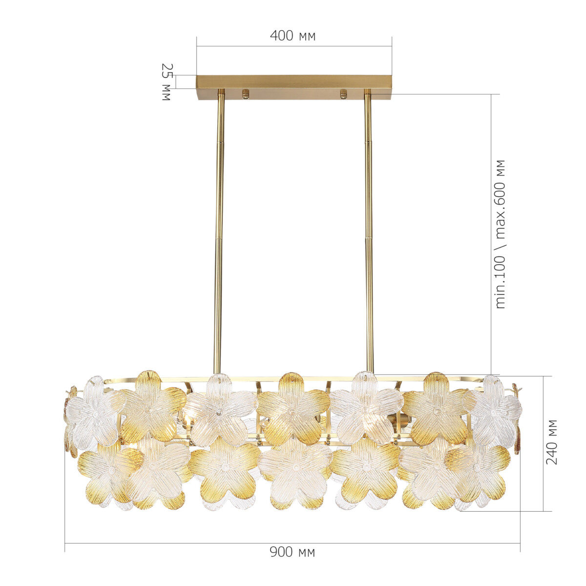 SL6240.203.08 Светильник подвесной ST-Luce золотистый/Прозрачный, янтарный E14 8*60W TENDER — изображение 7