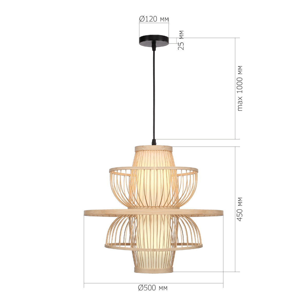 SL6241.513.01 Светильник подвесной ST-Luce Древесный/Белый E27 1*40W ALMA — изображение 7