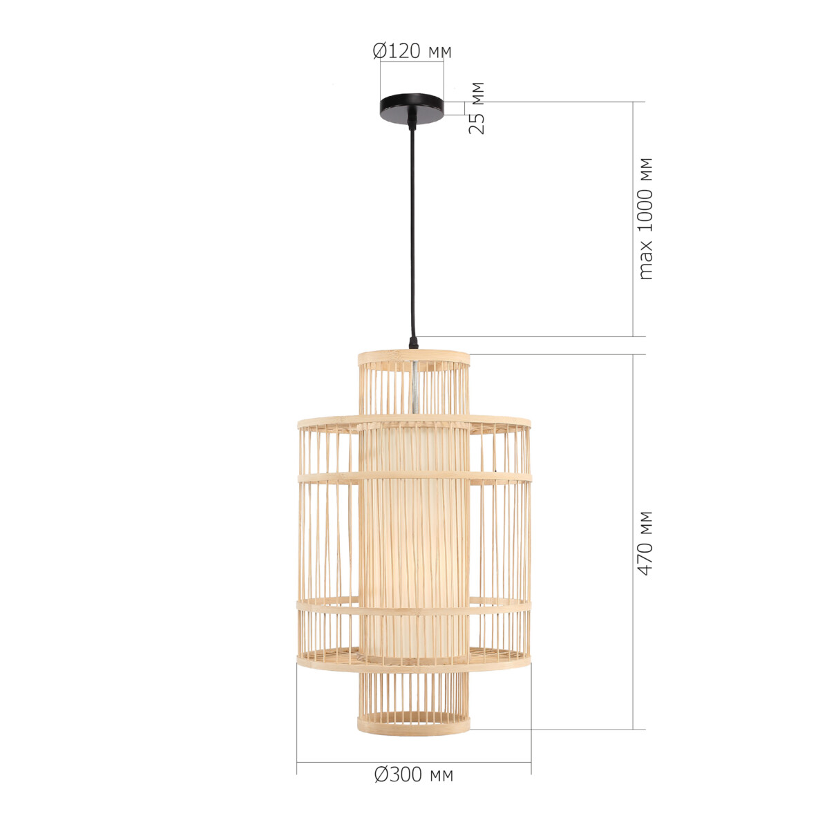 SL6241.523.01 Светильник подвесной ST-Luce Древесный/Белый E27 1*40W ALMA — изображение 6