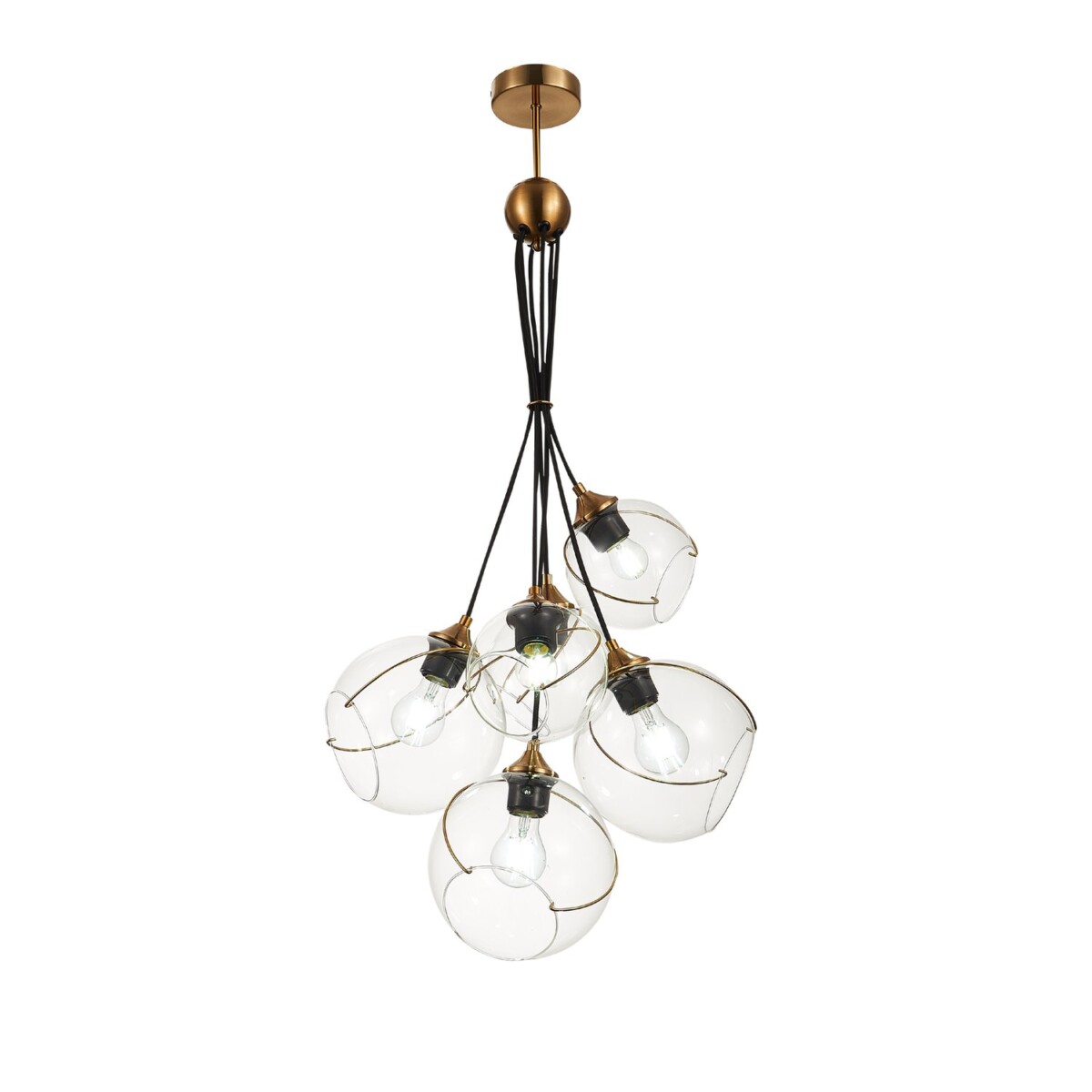 SLE103103-06 Светильник подвесной Золотистый/Прозрачный E27 6*60W SATTURO — изображение 3