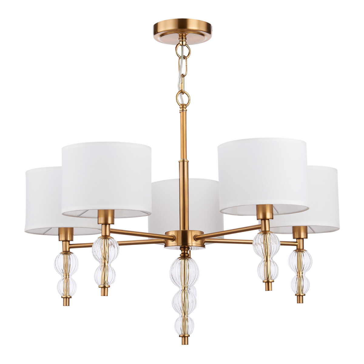 SLE105713-05 Светильник подвесной Латунь, Прозрачный/Белый E14 5*40W RAMER — изображение 1