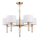 SLE105713-05 Светильник подвесной Латунь, Прозрачный/Белый E14 5*40W RAMER