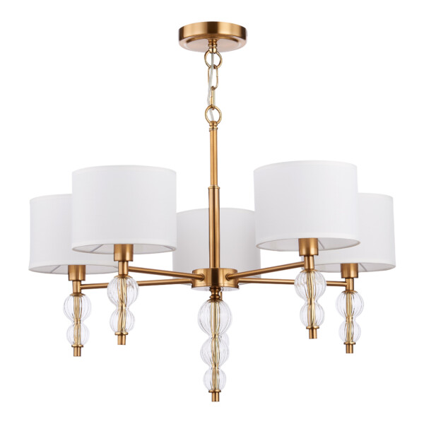 SLE105713-05 Светильник подвесной Латунь, Прозрачный/Белый E14 5*40W RAMER