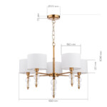 SLE105713-05 Светильник подвесной Латунь, Прозрачный/Белый E14 5*40W RAMER — изображение 5