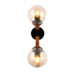 SLE109401-01 Светильник настенный Черный, Темное дерево/Прозрачный, Янтарный E27 2*60W RAQUEL — изображение 4