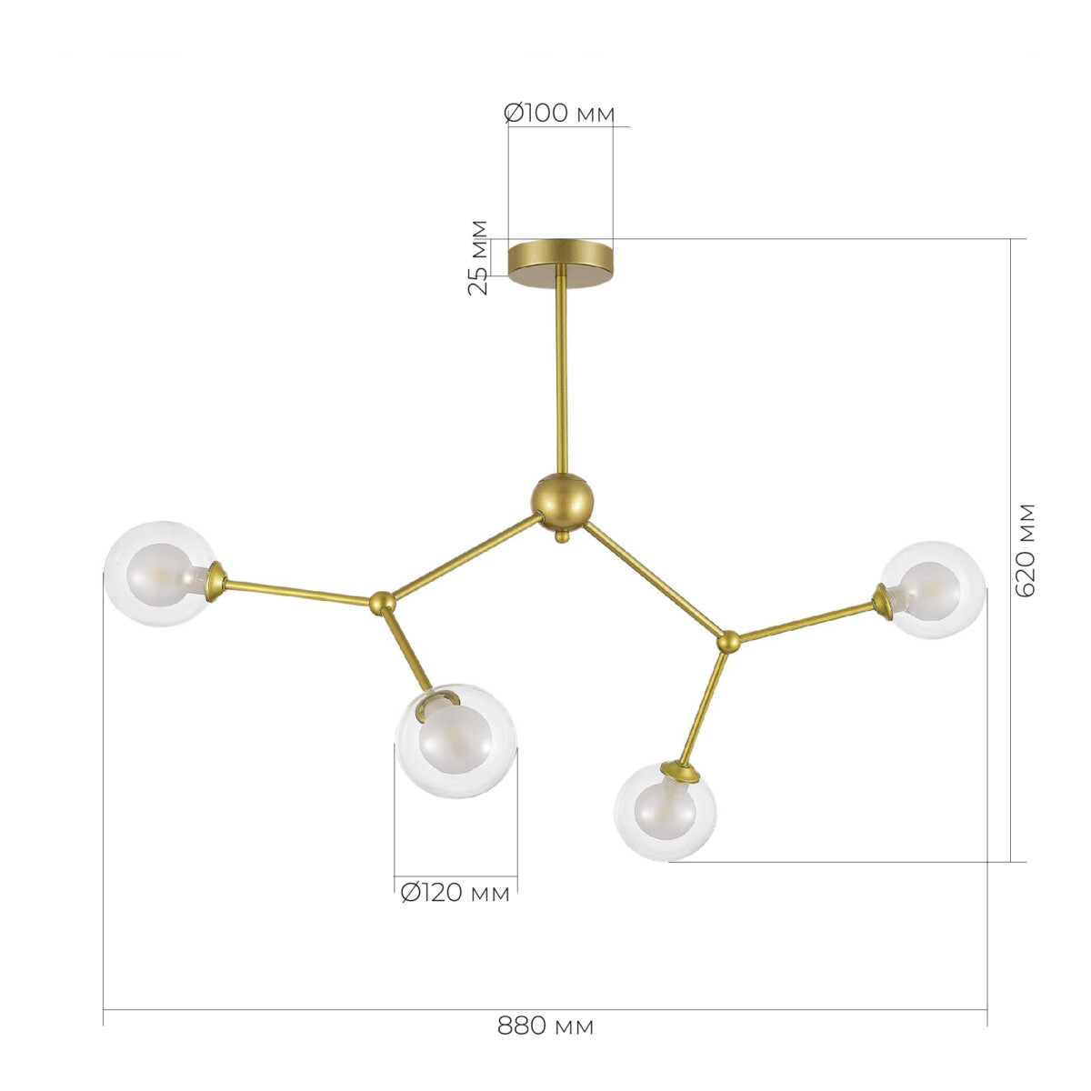 SLE1106-203-04 Светильник подвесной Золотистый/Прозрачный, Белый G9 LED 4*5W ARCUS — изображение 4