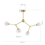 SLE1106-203-04 Светильник подвесной Золотистый/Прозрачный, Белый G9 LED 4*5W ARCUS — изображение 4