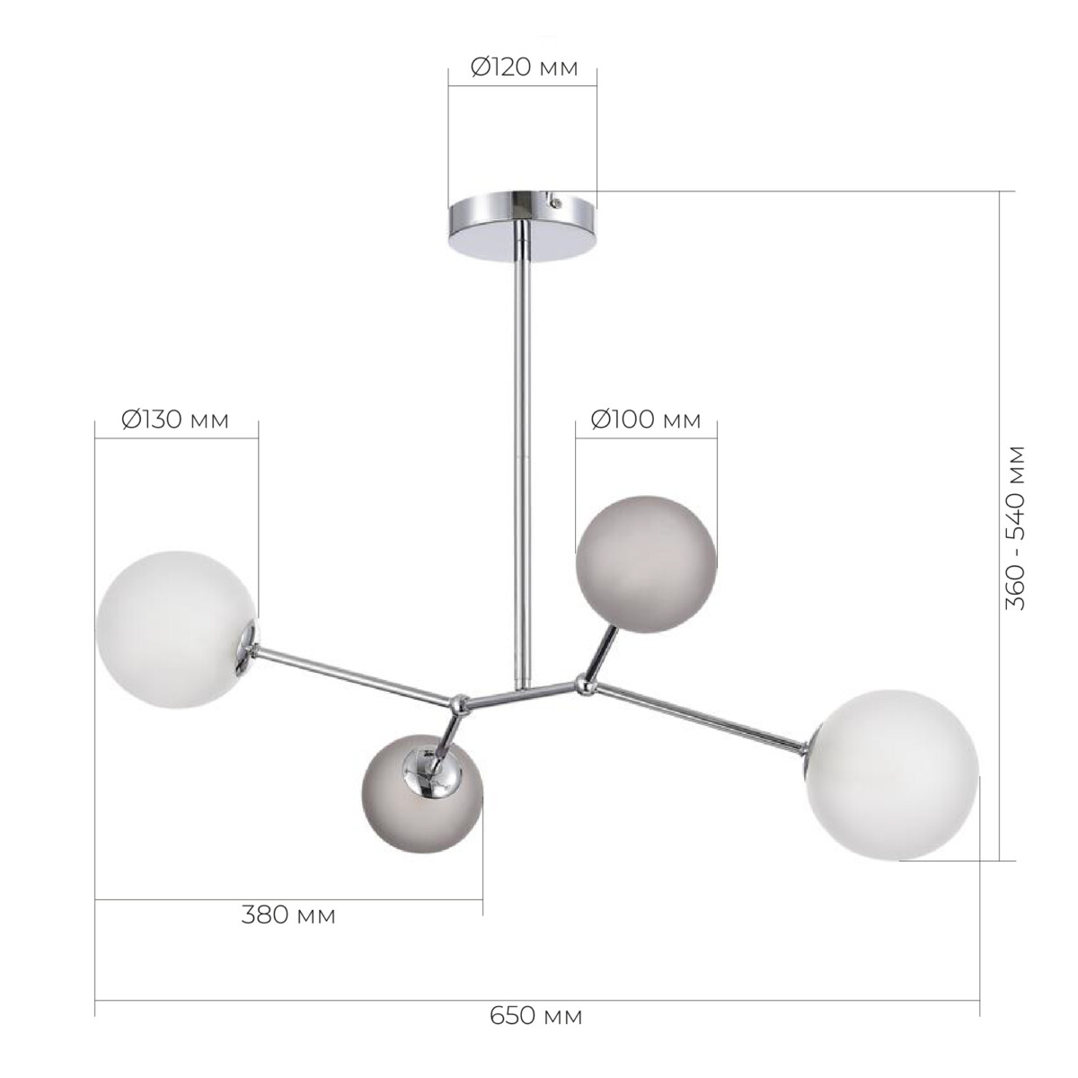 SLE1107-103-04 Светильник подвесной Хром/Белый, Серый G9 LED 4*5W 4000K MALTE — изображение 5