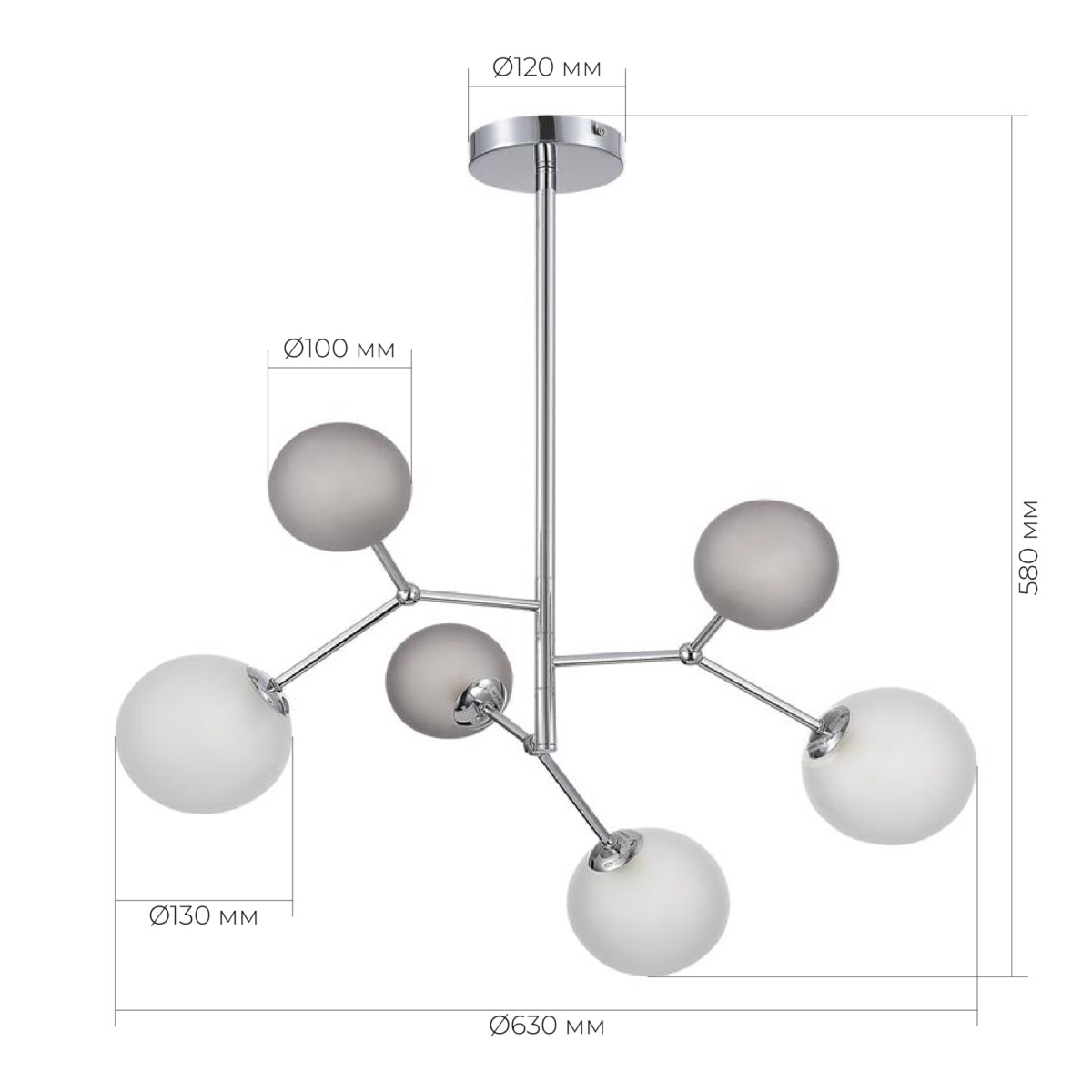 SLE1107-103-06 Светильник подвесной Хром/Белый, Серый G9 LED 6*5W 4000K MALTE — изображение 4