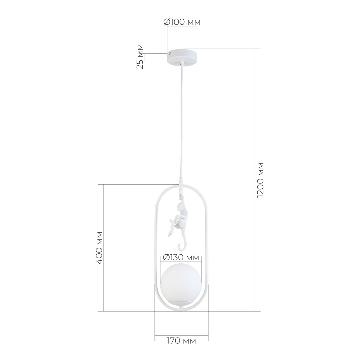 SLE115123-01 Подвес Белый/Белый E27 1*60W TENATO — изображение 4