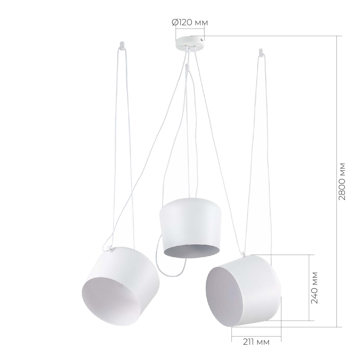 SLE120653-03 Светильник подвесной Белый/Белый E27 3*40W TRIESTE — изображение 4