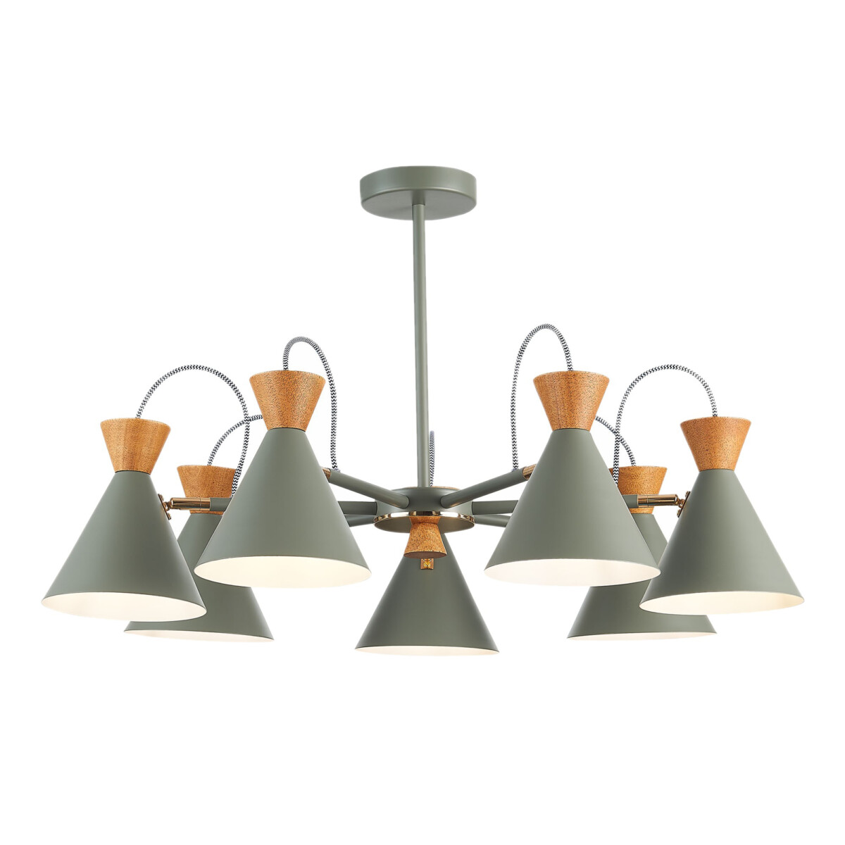 SLE125112-07 Светильник потолочный Серый, Золотистый/Серый, Темное дерево E14 7*40W MODICA — изображение 1