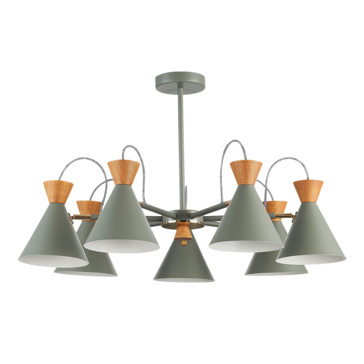 SLE125112-07 Светильник потолочный Серый, Золотистый/Серый, Темное дерево E14 7*40W MODICA — изображение 2