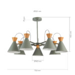 SLE125112-07 Светильник потолочный Серый, Золотистый/Серый, Темное дерево E14 7*40W MODICA — изображение 4