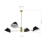 SLE1253-343-04 Светильник подвесной Латунь/Черный, Белый E14 4*60W NORBI — изображение 5