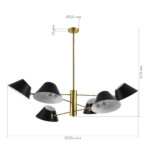 SLE1253-343-06 Светильник подвесной Латунь/Черный, Белый E14 6*60W NORBI — изображение 5