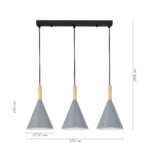 SLE1255-413-03 Светильник подвесной Черный/Серый E27 3*40W ARKET — изображение 4