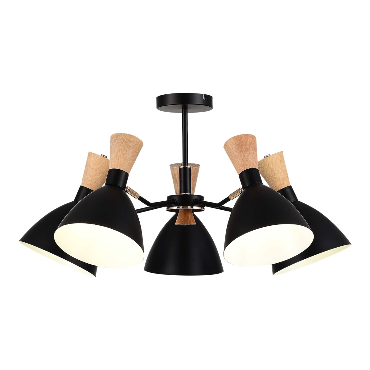 SLE1256-402-05 Светильник потолочный Черный/Черный, Светлое дерево, Золотистый E14 5*40W VISTA — изображение 2